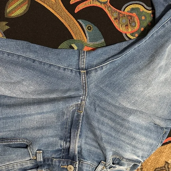 Lucky Brand Distressed straight leg Jeans. Mid rise with raw hem size 12/31 - Picture 6 of 10